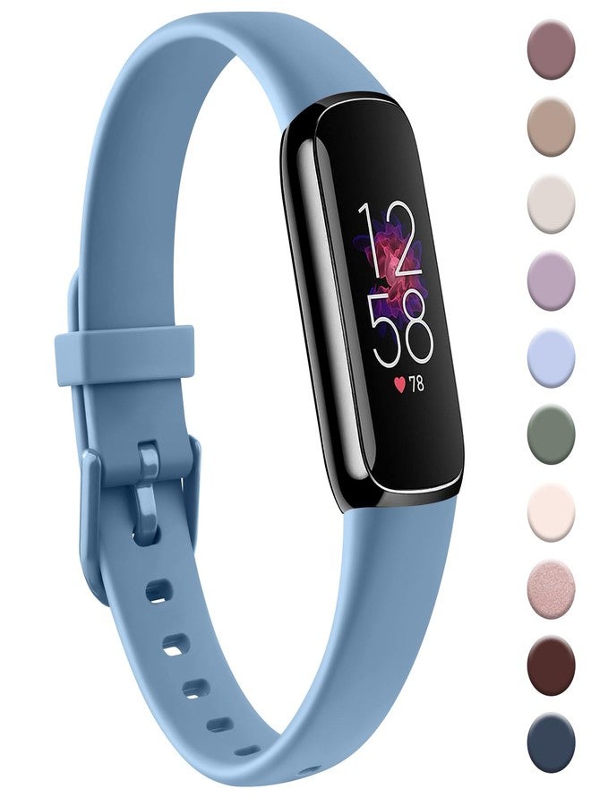 اي كي سوار AK الرياضي متوافق مع أساور Fitbit Luxe للرجال والنساء، أساور معصم رياضية بديلة من السيليكون الناعم لجهاز تتبع اللياقة البدنية والصحة Fitbit Luxe (صغير، أزرق لكبار السن) - Image 1